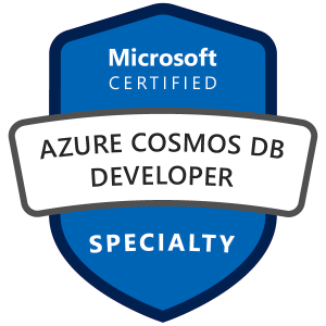 Microsoft Certified: Azure Cosmos DB Developer Specialty badge